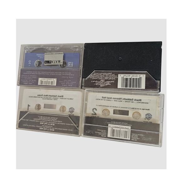 Vintage 1980s Lot of 4 Warner Bros Records Black Sabbath Cassette Tapes w/ Case - Picture 2 of 8